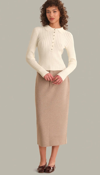 Tabitha Crochet Collar Long Sleeve Henley