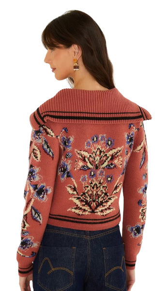 Floral Beauty Tapestry Knit Cardigan