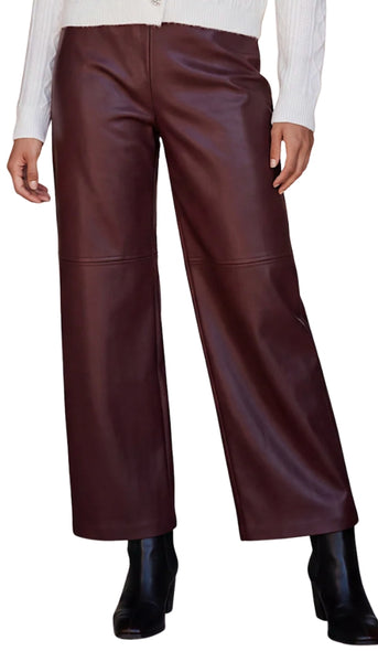 Faux Leather Pull On Pants