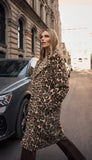 Faux Fur Leopard Print Coat