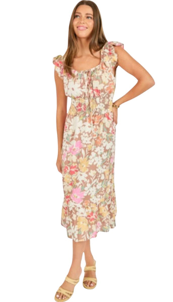 Floral Dunes Midi Dress