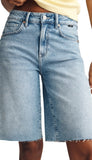 Nica High Rise Barrel Short - Classic Blue