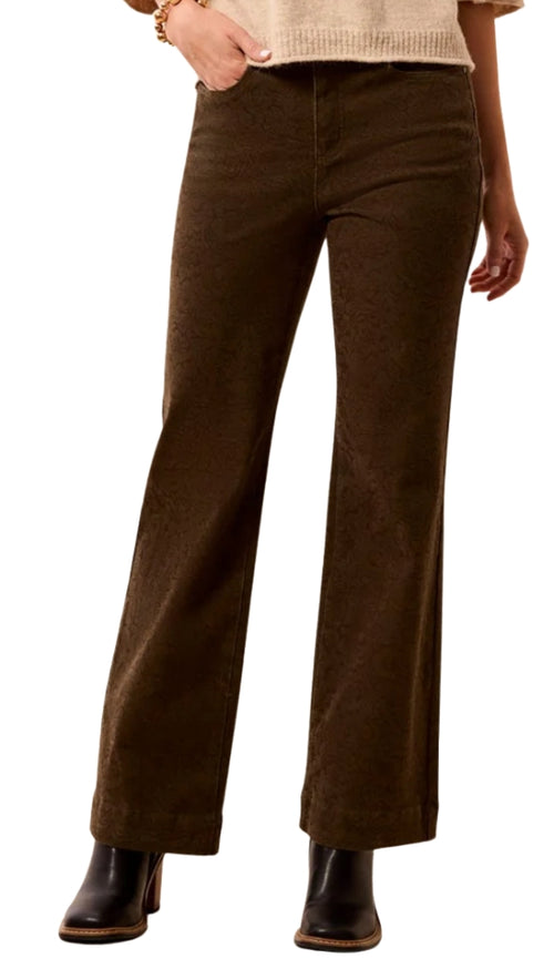 Fly Front 5-Pocket Pant With Embroidery