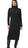 Sequined Sweater Turtleneck Dress