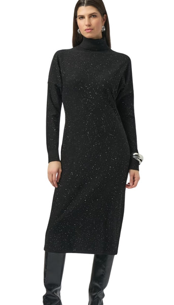 Sequined Sweater Turtleneck Dress