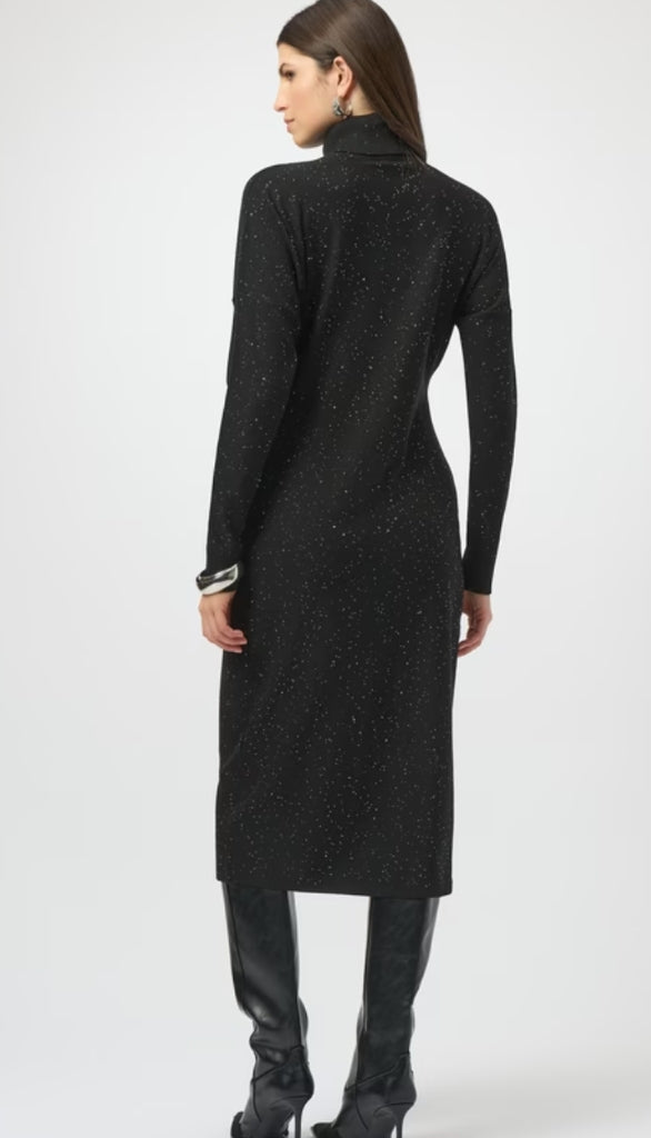 Sequined Sweater Turtleneck Dress