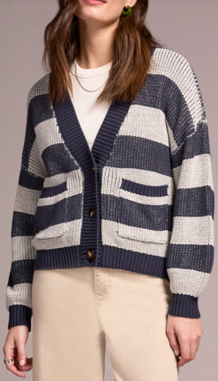 Grey Mix Ground Intarsia Rib Sweater