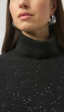 Sequined Sweater Turtleneck Dress