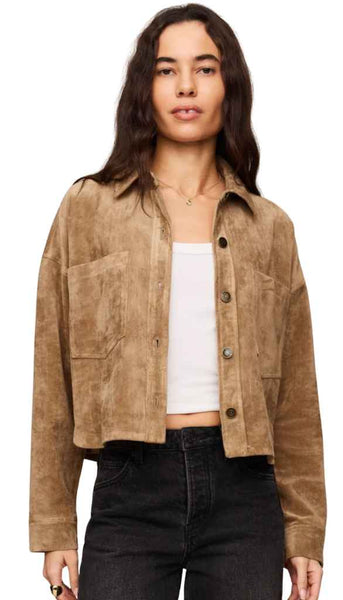 All Day Cropped Suede Jacket