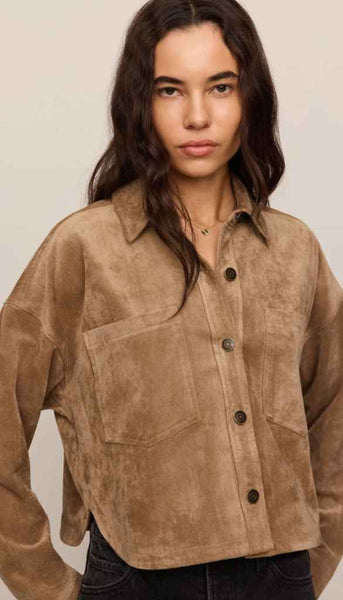 All Day Cropped Suede Jacket