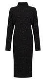 Sequined Sweater Turtleneck Dress
