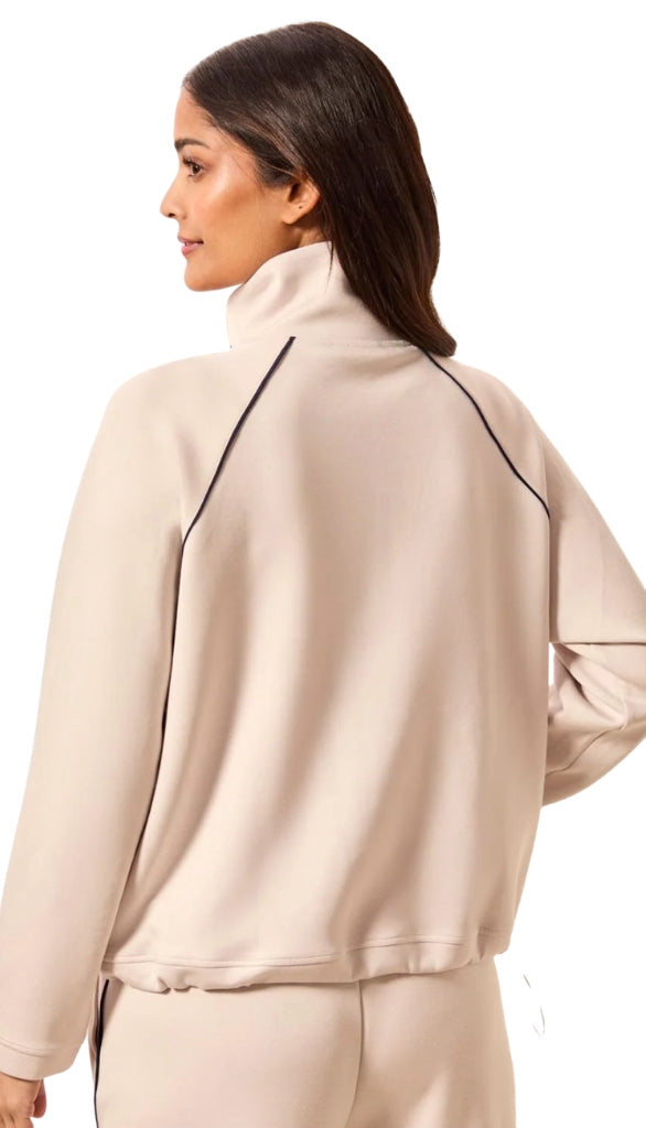 Long Sleeve Raglan Pop Over With Zipper