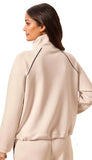 Long Sleeve Raglan Pop Over With Zipper