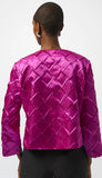 Textured Satin Collarless Jacket