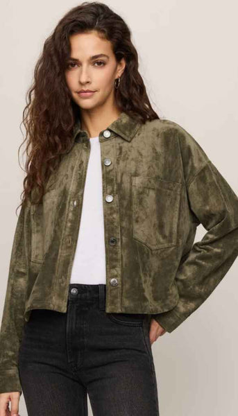 All Day Cropped Suede Jacket
