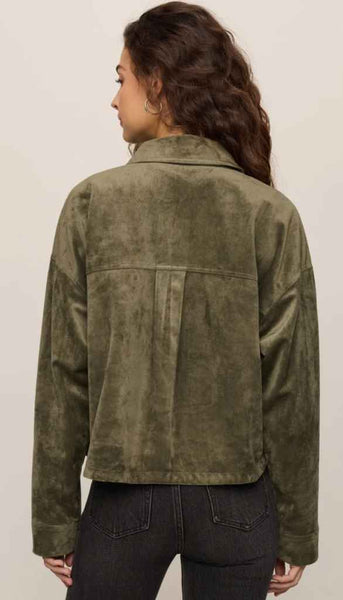 All Day Cropped Suede Jacket