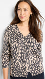 Wild Dot Buttoned Up Pullover