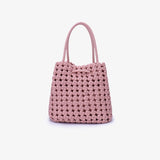Perrie Bucket Mini Woven Square Tote - Ballet Pink