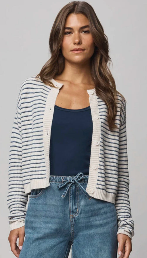 Amber Stripe Crop Cardigan