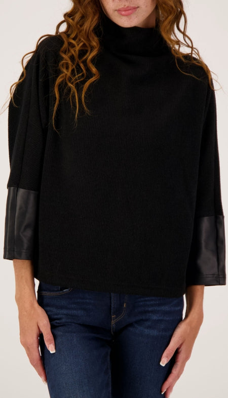 Long Sleeve Mock Neck Sweater With Sequins