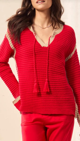 Long Sleeve Notch Collar Sweater