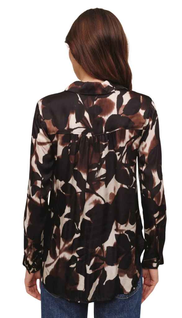 Long Sleeve Round Hem Button Down