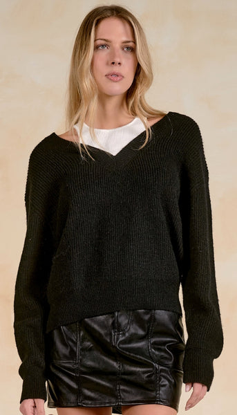 Deep V-Neck Sweater