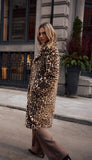 Faux Fur Leopard Print Coat