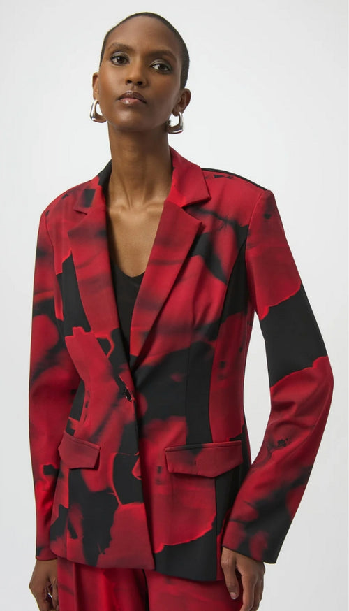 Abstract Print Knit Blazer