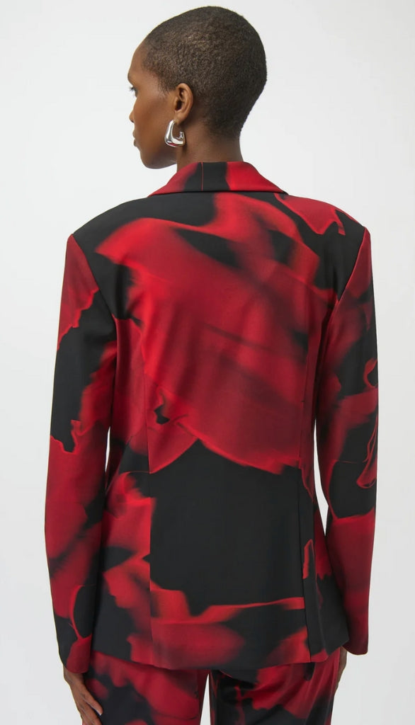 Abstract Print Knit Blazer
