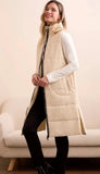 Long Zip Front Quilted Vest