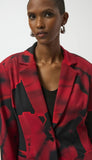 Abstract Print Knit Blazer