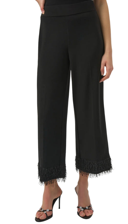 Silky Knit Culotte, Fringe Hem
