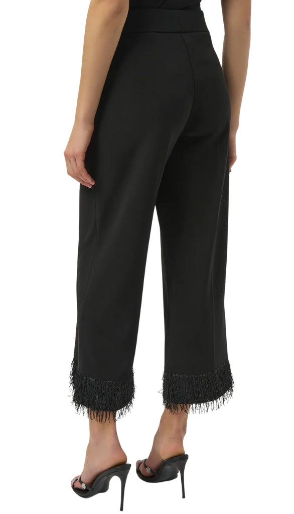 Silky Knit Culotte, Fringe Hem