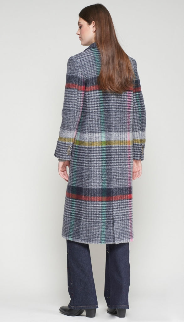 Multi Color Checked Long Coat