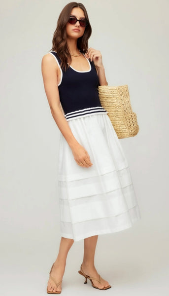 Thea Contrast Midi Dress