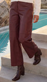 Faux Leather Pull On Pants