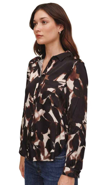 Long Sleeve Round Hem Button Down