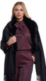 Faux Fur Cape With Fringe