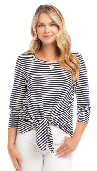 3/4 Sleeve Tie Front Top