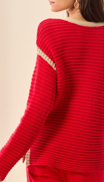 Long Sleeve Notch Collar Sweater