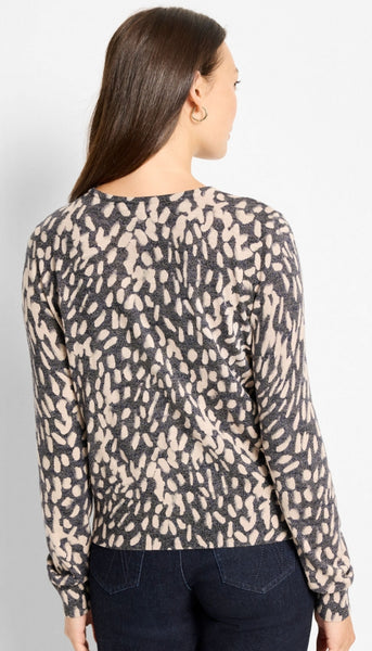 Wild Dot Buttoned Up Pullover