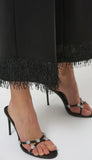 Silky Knit Culotte, Fringe Hem