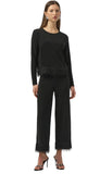 Silky Knit Culotte, Fringe Hem