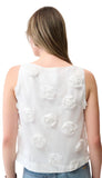 Sleeveless Top With 3D Floral Embroidery
