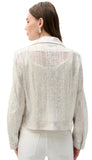 Faux Suede Foiled Knit Moto Jacket