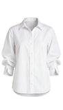 Adjustable Sleeve Button Front Top