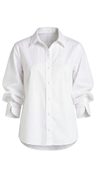 Adjustable Sleeve Button Front Top