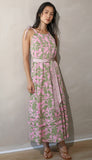 Nali Print Tie Shoulder Maxi Dress