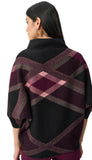 Plaid Funnel Neck Sweater